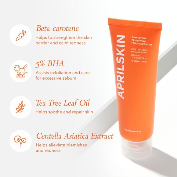 Aprilskin SET SkincareCarrotene Clarifying Serum, Foam Cleanser & Calendula Mask - Picture 9 of 12